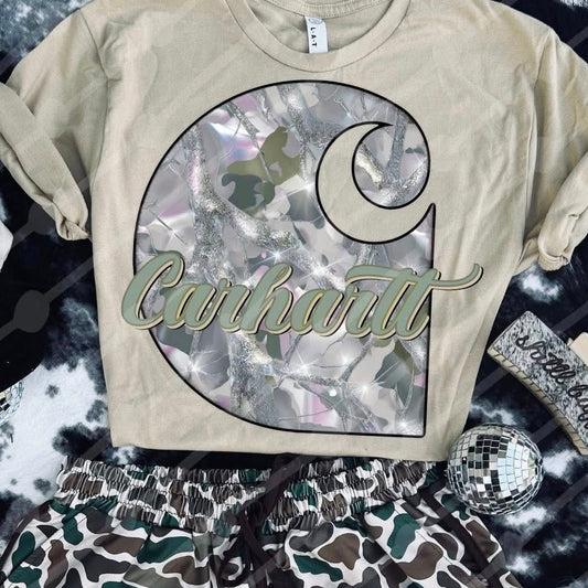 Sparkly camo CH tee or sweatshirt