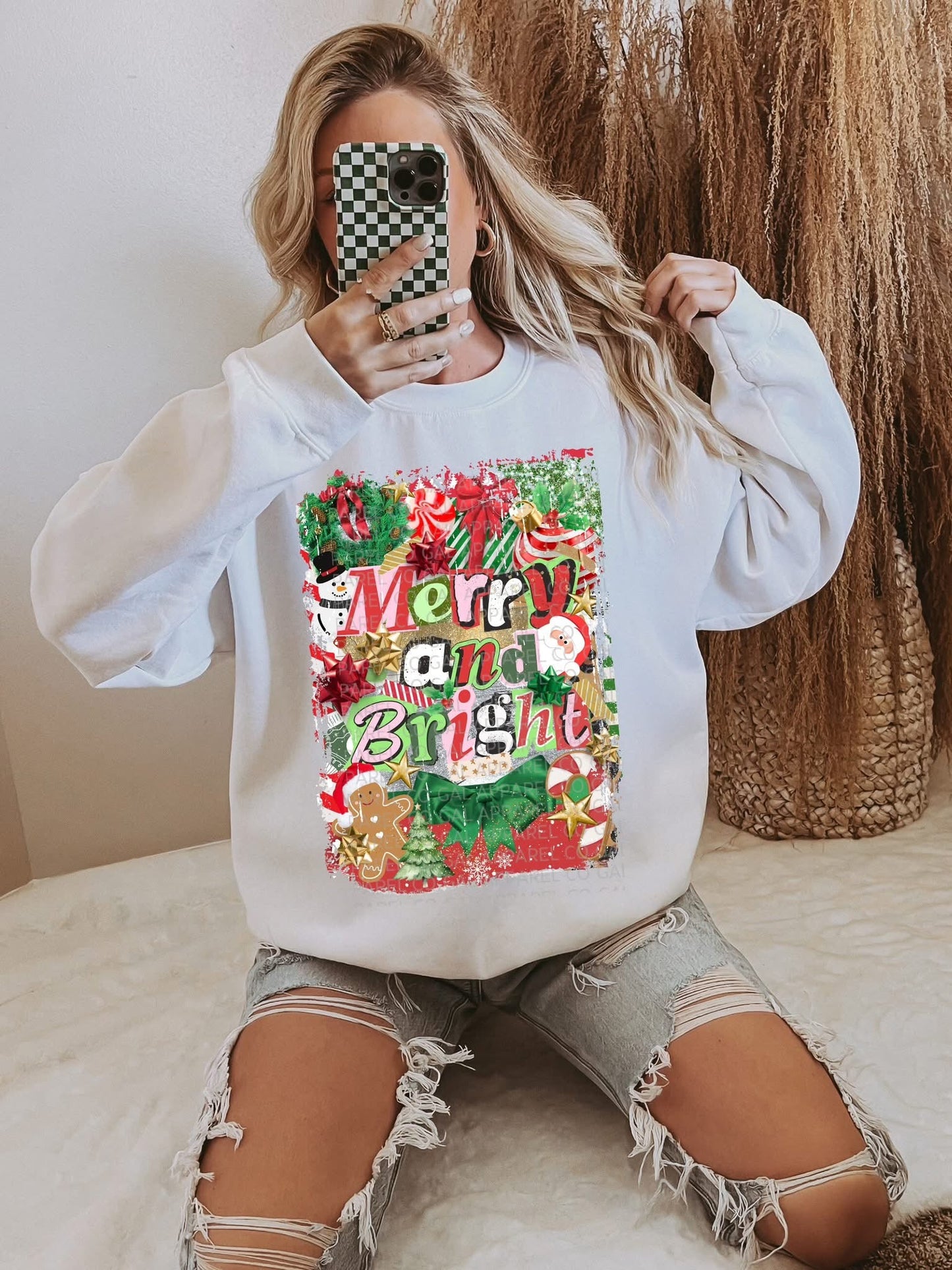 Merry & bright collage tee or sweatshirt