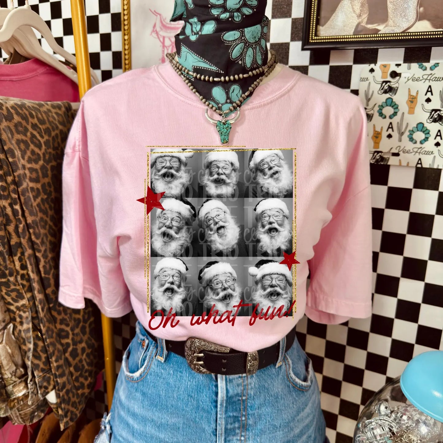 Polaroid Santa collage tee or sweatshirt
